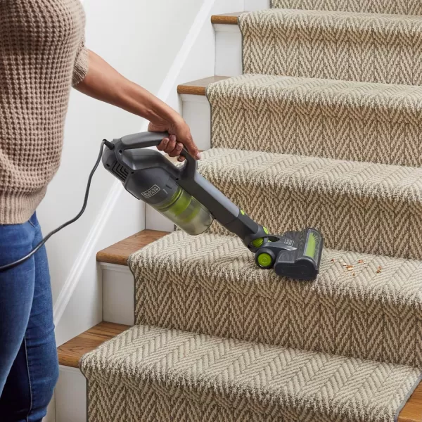 Black &amp; Decker BDST1609 3-in-1 Corded Lightweight Handheld Cleaner &amp; Stick Vacuum Cleaner, White with Aqua Blue