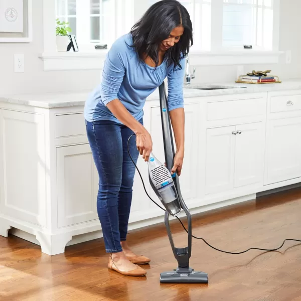 Black &amp; Decker BDST1609 3-in-1 Corded Lightweight Handheld Cleaner &amp; Stick Vacuum Cleaner, White with Aqua Blue