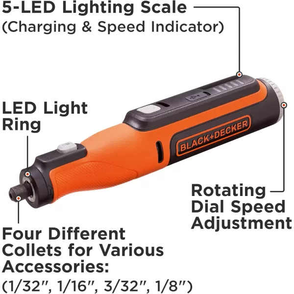 beyond by BLACK+DECKER 8V MAX* Rotary Tool with Accessory Kit, Versatile, Cordless, 35-Piece 