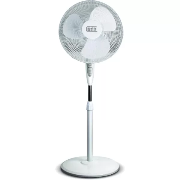BLACK+DECKER 18-Inch Stand Fan with Pedestal Base, Height Adjustable Pedestal Fan with Remote and Touch Control Panel, Free Standing Fan with 90-Degree Oscillating and 3-Speed Settings, Black