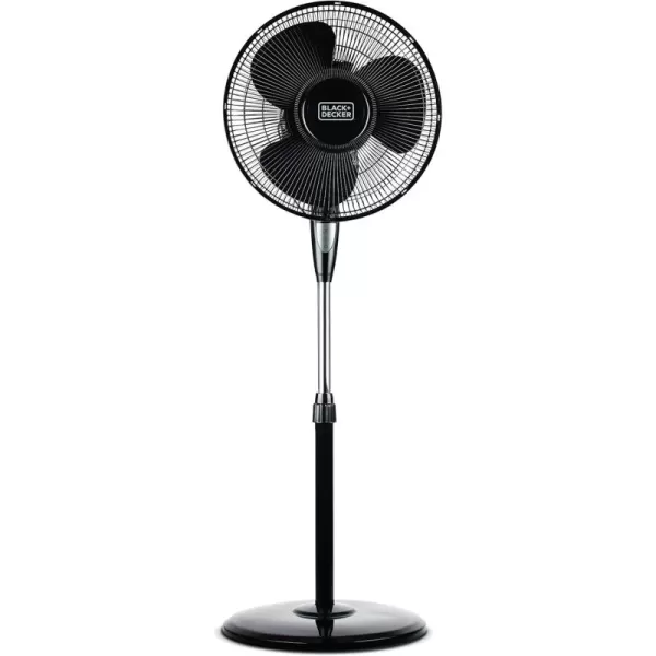 BLACK+DECKER 18-Inch Stand Fan with Pedestal Base, Height Adjustable Pedestal Fan with Remote and Touch Control Panel, Free Standing Fan with 90-Degree Oscillating and 3-Speed Settings, Black