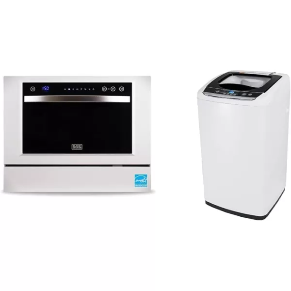 BLACK+DECKER BCD6W 6 Place Setting ENERGY STAR Portable Compact Countertop Dishwasher