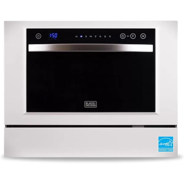 BLACK+DECKER BCD6W 6 Place Setting ENERGY STAR Portable Compact Countertop Dishwasher