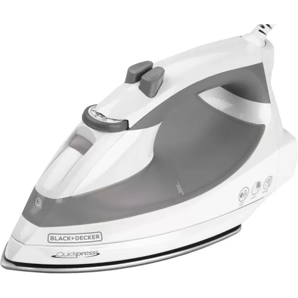 BLACK+DECKER Black &amp; Decker F976 Quickpress Iron with Smart Steam Technology, White/Silver