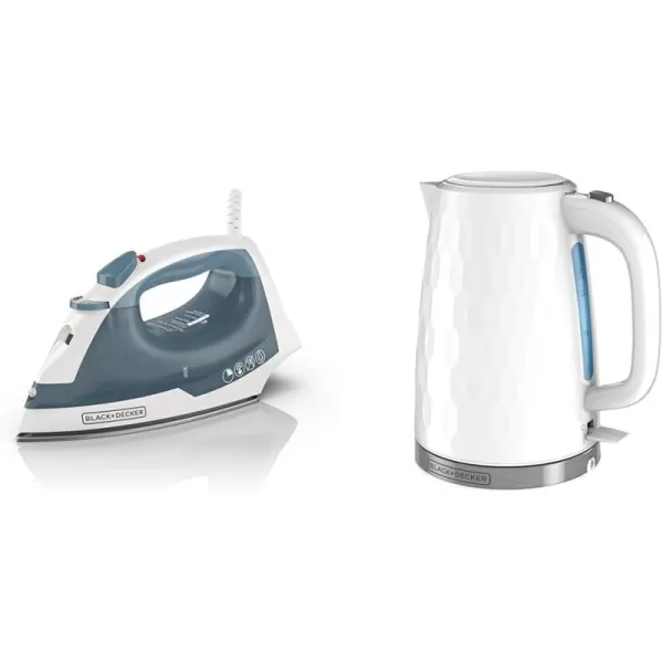 BLACK+DECKER Easy Steam Compact Iron, IR40V, Nonstick Plate, SmartSteam, Anti-Drip, Auto Shutoff