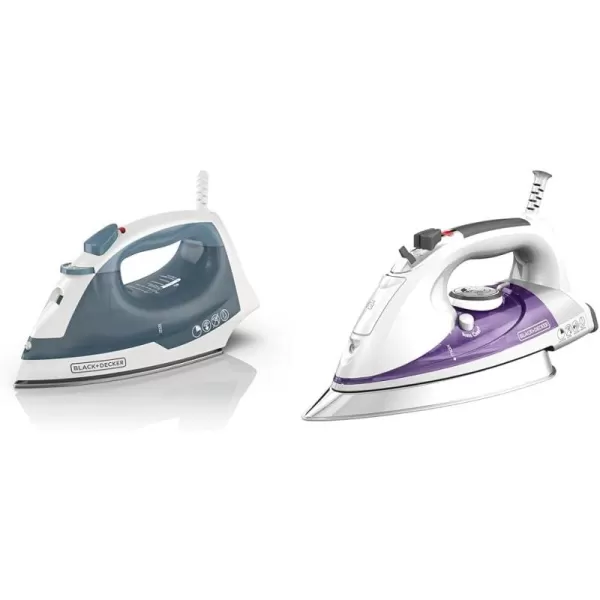 BLACK+DECKER Easy Steam Compact Iron, IR40V, Nonstick Plate, SmartSteam, Anti-Drip, Auto Shutoff