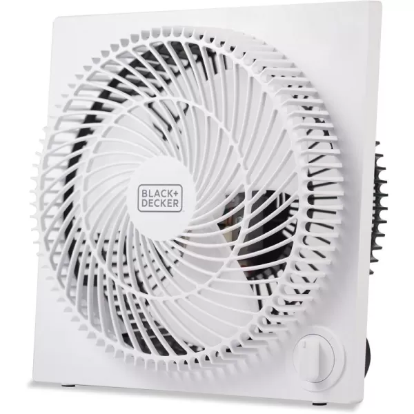 BLACK+DECKER Mini Box Fan Tabletop Quiet 9 Inch Desk Box Fans Frameless BFB09W White
