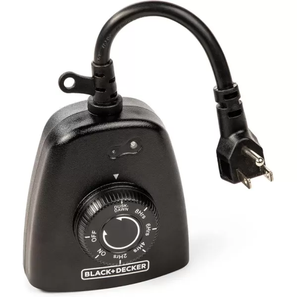 BLACK+DECKER Outdoor Timer with 3 Grounded Outlets - Waterproof Outlet Timer with Countdown, Dusk to Dawn Timer for Lights, Holiday Decorations - Durable Light Timers with Photocell Sensor