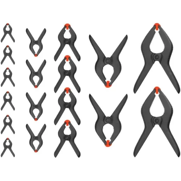 BLACK+DECKER Spring Clamp Set, Assorted, 18-Piece 