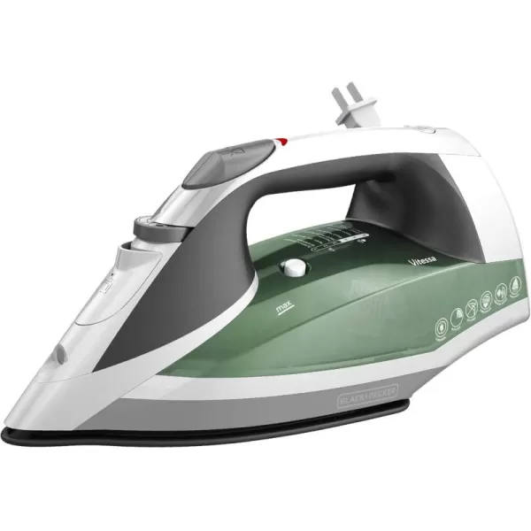 BLACK+DECKER Vitessa Advanced Steam Iron, ICR2020, Even Steam Nonstick Soleplate, Auto Shutoff, Tangle-Free Retractabel Cord, Green