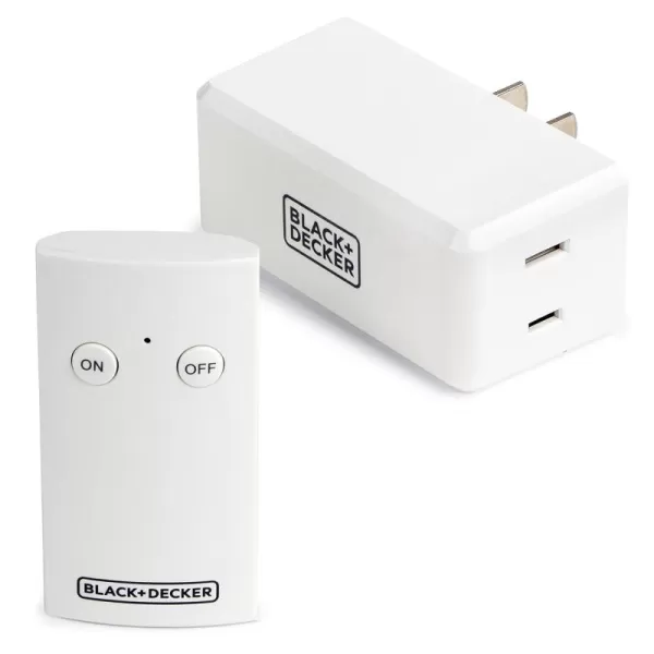 BLACK+DECKER Wireless Remote-Control Outlet, 1 Polarized Outlet, 1 Remote - Premium Light Switches