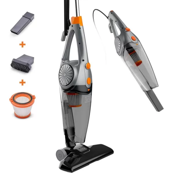 Black &amp; Decker BDST1609 3-in-1 Corded Lightweight Handheld Cleaner &amp; Stick Vacuum Cleaner, White with Aqua Blue