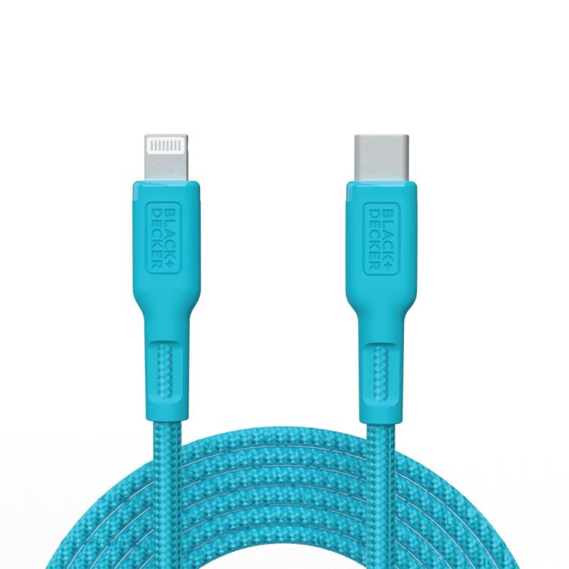 BLACK+DECKER USB C to Lightning Cable - Fast Compatible iPhone Lightning Cable - Durable Braided Type C iPhone Charger Cord - for Travel and Daily Use - Multiple Colors and Lengths - 6ft