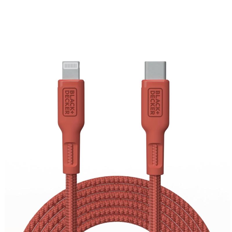BLACK+DECKER USB C to Lightning Cable - Fast Compatible iPhone Lightning Cable - Durable Braided Type C iPhone Charger Cord - for Travel and Daily Use - Multiple Colors and Lengths - 6ft