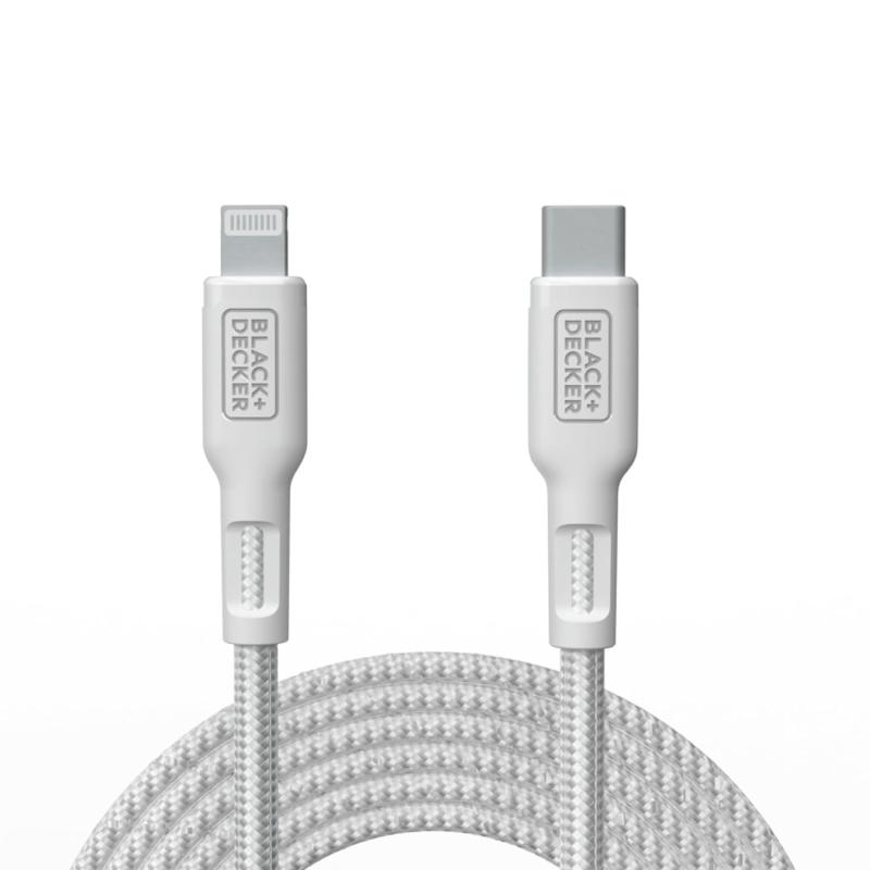 BLACK+DECKER USB C to Lightning Cable - Fast Compatible iPhone Lightning Cable - Durable Braided Type C iPhone Charger Cord - for Travel and Daily Use - Multiple Colors and Lengths - 6ft