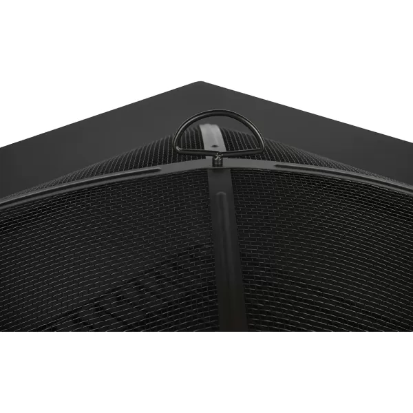 BLACK + DECKER 32" Sq Steel Wood burning fire pit Outdoor backyard use includes mesh lid &amp; poker Black