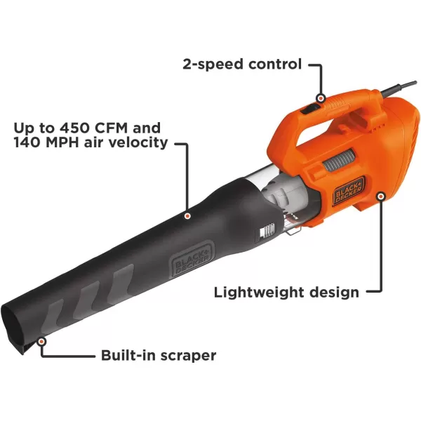 BLACK + DECKER Electric Axial Leaf Blower 