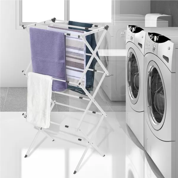 BLACK + DECKER Laundry Organization Expandable/Collapsible Clothes Drying Rack. Essential for Camping/Trailers or Anywhere You Air Dry Laundry. Oversized for Multiple Garments, 