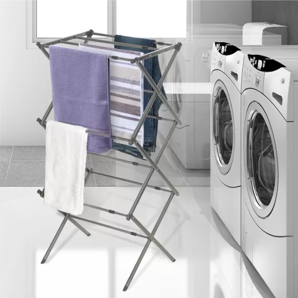 BLACK + DECKER Laundry Organization Expandable/Collapsible Clothes Drying Rack. Essential for Camping/Trailers or Anywhere You Air Dry Laundry. Oversized for Multiple Garments, 
