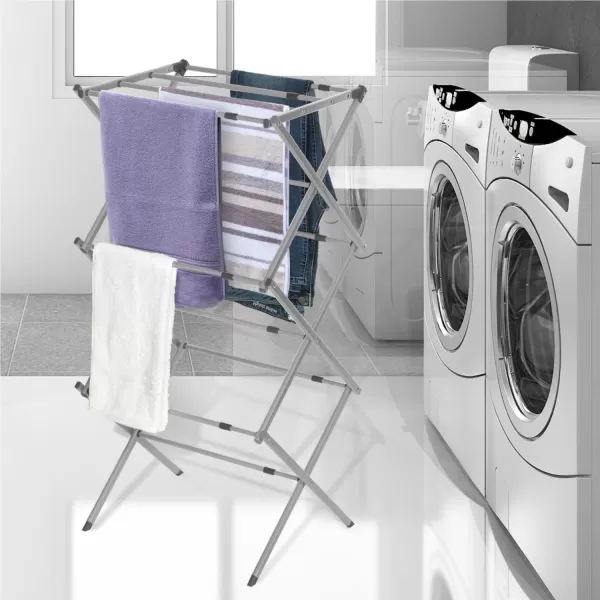 BLACK + DECKER Laundry Organization Expandable/Collapsible Clothes Drying Rack. Essential for Camping/Trailers or Anywhere You Air Dry Laundry. Oversized for Multiple Garments, 