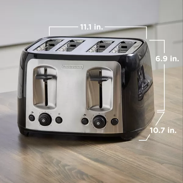 BLACK+DECKER 2-Slice Toaster, TR1278B, Extra Wide Slots, 7 Shade Settings, 850 Watts, Frozen and Bagel Buttons