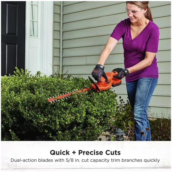 BLACK+DECKER 20V MAX Hedge Trimmer, Cordless, 18 inch Blade, Reduced Vibration, Battery and Charger Included 