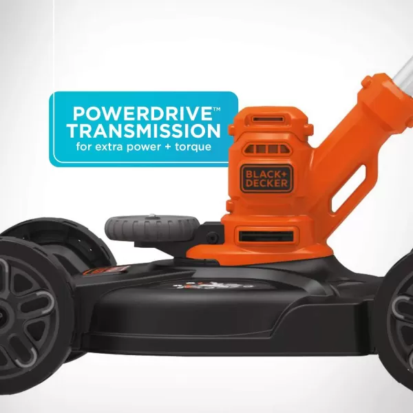 BLACK+DECKER 3-in-1 Corded Lawn Mower, String Trimmer &amp; Edger, 12-Inch 