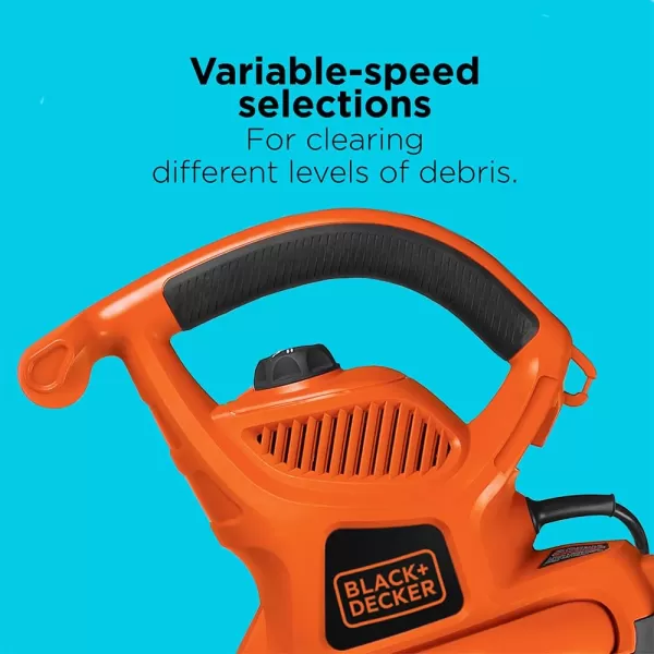 BLACK+DECKER 3-in-1 Electric Leaf Blower, Leaf Vacuum/Mulcher, Corded, 12-Amp 