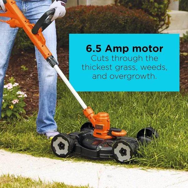 BLACK+DECKER 3-in-1 String Trimmer/Edger &amp; Lawn Mower, 6.5-Amp, 12-Inch, Corded 
