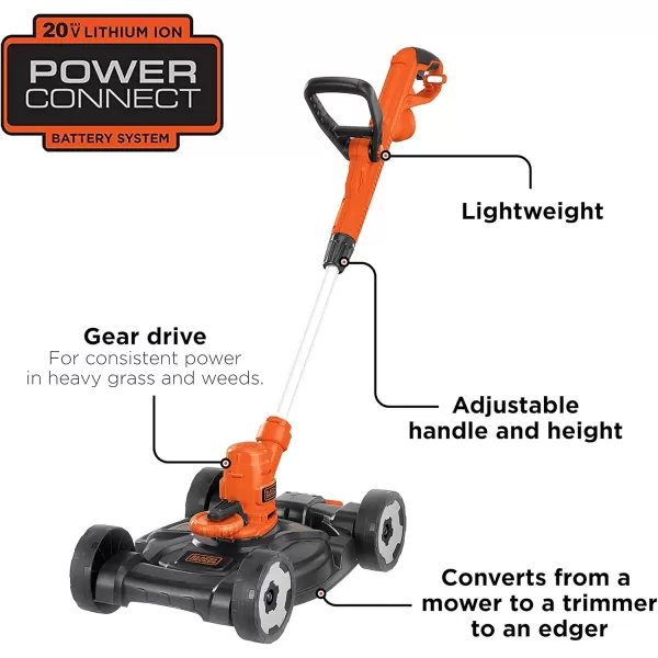 BLACK+DECKER 3-in-1 String Trimmer/Edger &amp; Lawn Mower, 6.5-Amp, 12-Inch, Corded 