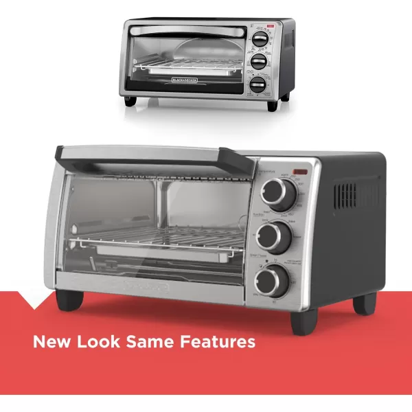BLACK+DECKER 4-Slice Toaster Oven, TO1756SB, Even Toast, 4 Cooking Functions Bake, Broil, Toast and Keep Warm, Removable Crumb Tray, Timer
