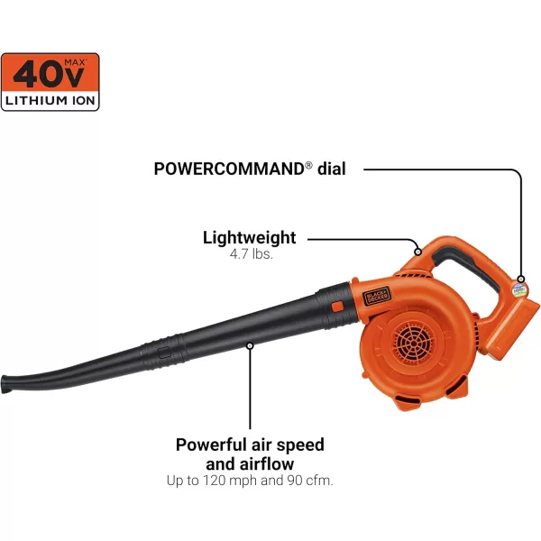 BLACK+DECKER 40V MAX* Cordless Hard-Surface Sweeper with POWERCOMMAND, Tool Only )