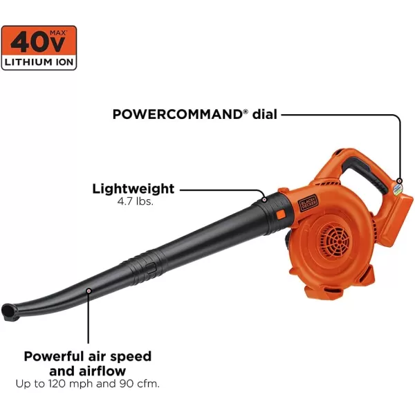 BLACK+DECKER 40V MAX* Cordless Hard-Surface Sweeper with POWERCOMMAND, Tool Only 