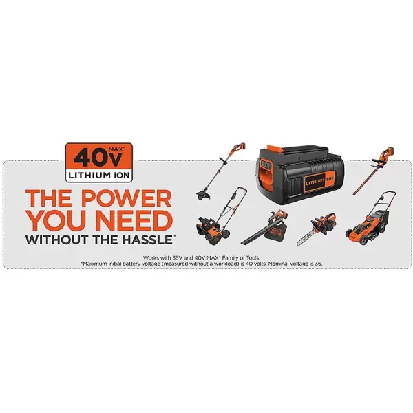 BLACK+DECKER 40V MAX Cordless Hedge Trimmer, 24-Inch Brush Trimmer with Battery and Charger 