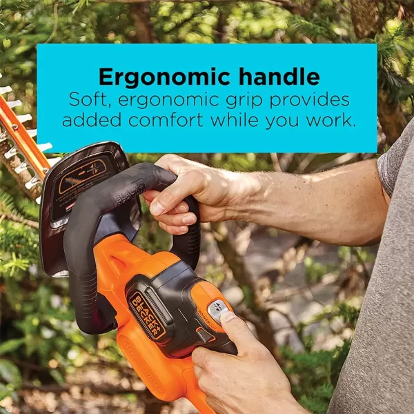 BLACK+DECKER 40V MAX Cordless Hedge Trimmer, 24-Inch Brush Trimmer with Battery and Charger 