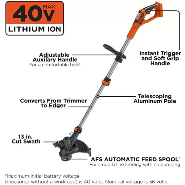 BLACK+DECKER 40V MAX String Trimmer, 13-Inch, Tool Only 
