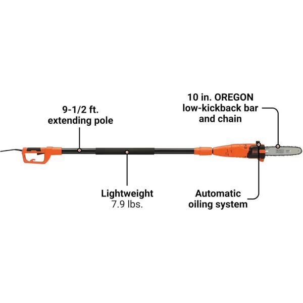 BLACK+DECKER 6.5 Amp 10 in. Electric Pole Saw 
