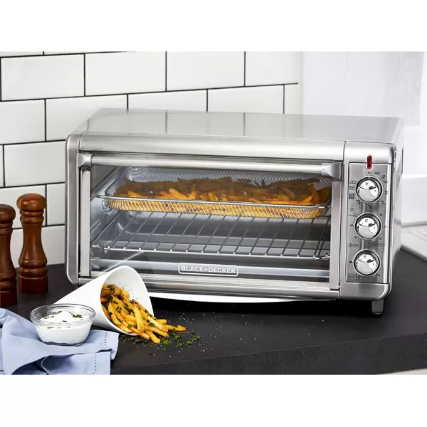 BLACK+DECKER 8-Slice Crisp 'N Bake Air Fry Toaster Oven, TO3265XSSD, 5 Cooking Functions, 60 Minute Timer, Stainless Steel