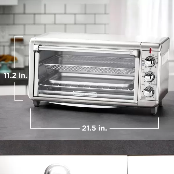 BLACK+DECKER 8-Slice Crisp 'N Bake Air Fry Toaster Oven, TO3265XSSD, 5 Cooking Functions, 60 Minute Timer, Stainless Steel