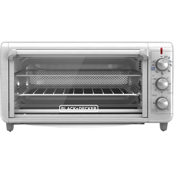 BLACK+DECKER 8-Slice Crisp 'N Bake Air Fry Toaster Oven, TO3265XSSD, 5 Cooking Functions, 60 Minute Timer, Stainless Steel
