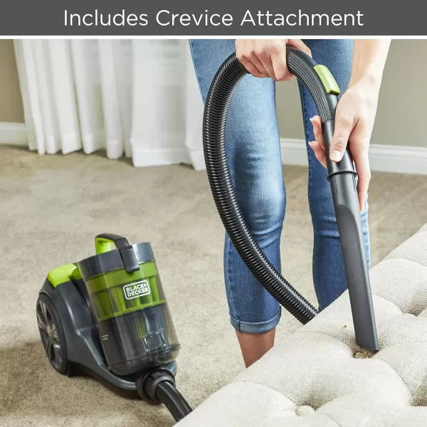 BLACK+DECKER Bagless Canister Multi-Cyclonic Vacuum Cleaner with Anti-Allergen HEPA Filter, Corded 1,200 Watt Motor with Adjustable Suction, Large Cap. &amp; Multiple Attachments, Gray 