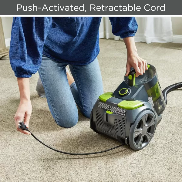 BLACK+DECKER Bagless Canister Multi-Cyclonic Vacuum Cleaner with Anti-Allergen HEPA Filter, Corded 1,200 Watt Motor with Adjustable Suction, Large Cap. &amp; Multiple Attachments, Gray 