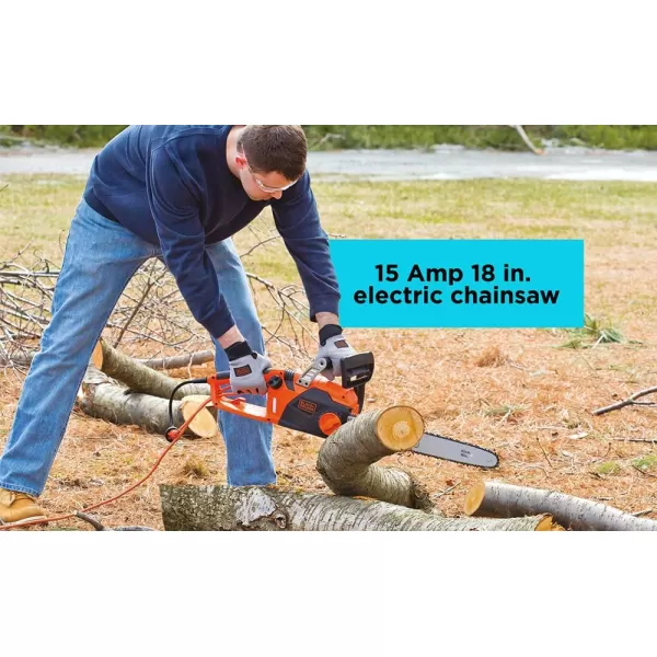 BLACK+DECKER Electric Chainsaw, 18-Inch, 15-Amp, Corded 
