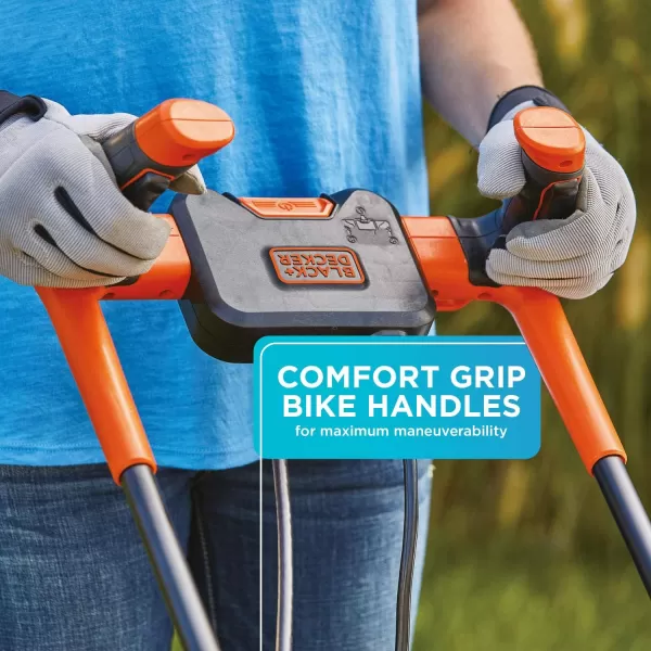 BLACK+DECKER Electric Lawn Mower with Bike Handle, 15-Inch, 10-Amp, Corded 