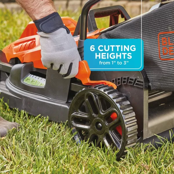 BLACK+DECKER Electric Lawn Mower with Bike Handle, 15-Inch, 10-Amp, Corded 