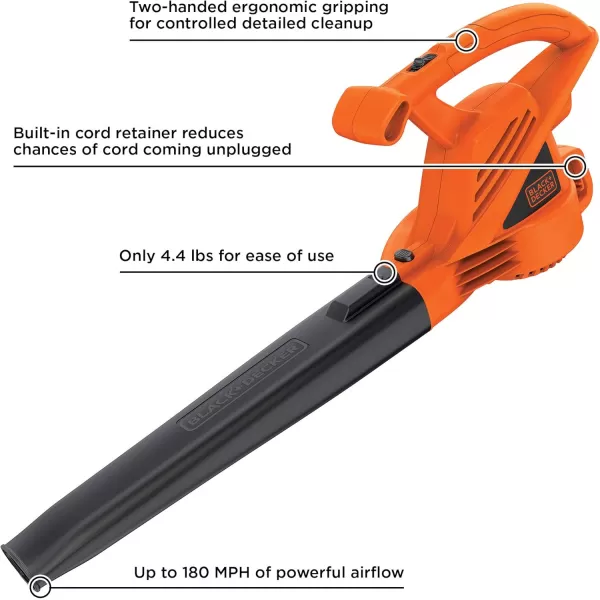 BLACK+DECKER Electric Leaf Blower, 7-Amp 