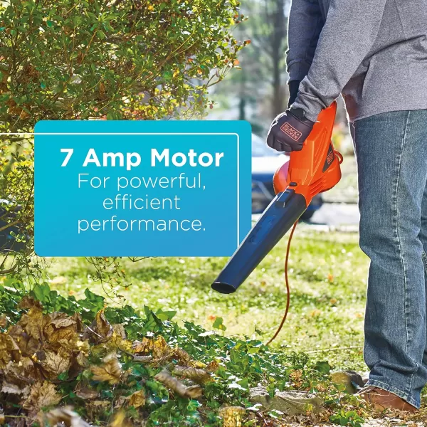 BLACK+DECKER Electric Leaf Blower, 7-Amp 
