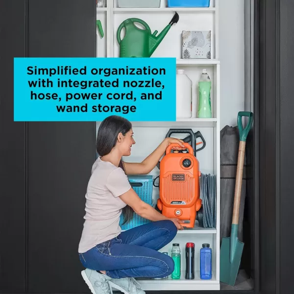 BLACK+DECKER Electric Pressure Washer, Cold Water, 1850 PSI, 1.2 GPM 