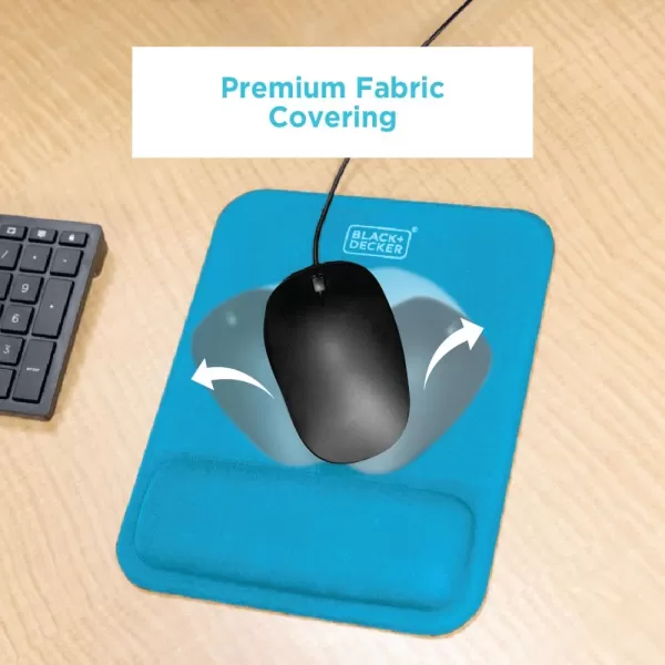 BLACK+DECKER Ergonomic Mouse Pad Wrist Support - Comfortable Mouse Pad Wrist Rest - Wrist Relief Gel Mousepad - Non-Slip Base Aesthetic Mousepad for Gaming, Home, Office - Perfect for Computer, Laptop