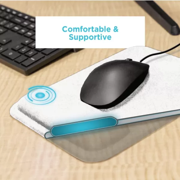 BLACK+DECKER Ergonomic Mouse Pad Wrist Support - Comfortable Mouse Pad Wrist Rest - Wrist Relief Gel Mousepad - Non-Slip Base Aesthetic Mousepad for Gaming, Home, Office - Perfect for Computer, Laptop